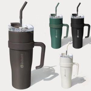 1리터 대용량 진공 빨대 텀블러 304 스텐컵 1200ml