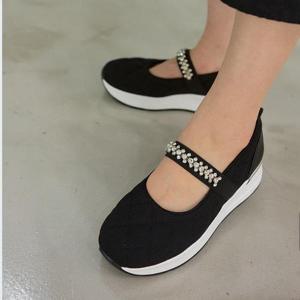 [니나스파리]발등밴드 큐빅장식 매쉬 스니커즈