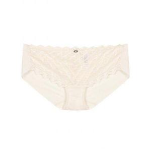 [원더브라]여성 기하학 레이스 노밴딩 삼각 팬티_크림