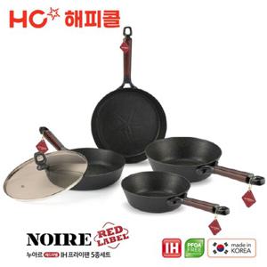 [HAPPYCALL] 해피콜 누아르 레드라벨 IH 프라이팬 디럭스 5종세트