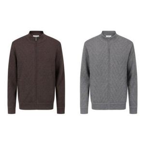 갤러리아_[기획특가]에디션 남성 겨울 사선 패턴 비건퍼 집업 가디건 ENE