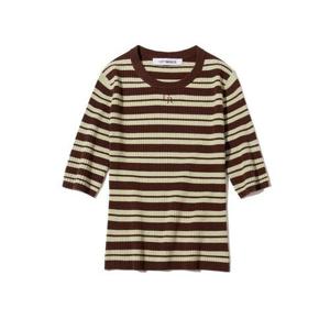 시티브리즈 심볼 로고 라운드 반팔 니트 BB CTH3KT10 BR GY