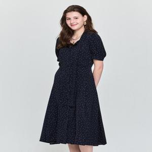 헤지스 여성 네이비 도트 반팔원피스  (HSDR5BP62N2)