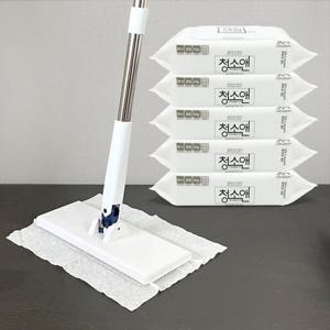 클립톡 참쉬운 밀대 청소기 + 물걸레포 150매(5팩) 원터치 밀대