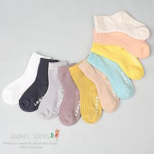 [꼼지]GM골지컬러 양말(1족) 중목 유아 아동 양말 남아 여아 어린이 초등학생