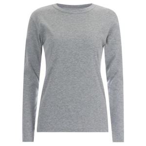 [샵앤]이중골지 국산 여성 라운드 레귤러핏 간절기 긴팔 티셔츠 DAI-WSH-11845-그레이