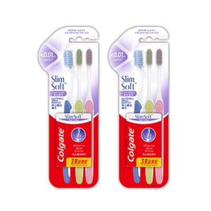 [세계 판매 1위] 콜게이트 슬림소프트 듀얼액션 미세모칫솔 3입 x 2개
