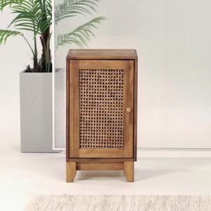 까유 라탄 400 틈새 원목 거실장 내추럴오크