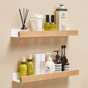 무타공 접착식 선반 30cm 욕실 주방 수납 정리대 우드선반 N646