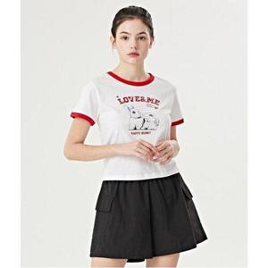 [르샵]프린팅 배색 포인트 라운드 반팔 티셔츠 (DO2LW022A)