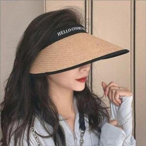 [끌레아]라탄 썬캡 밀짚 모자 자외선차단 와이드 선캡 햇빛차단 넓은챙