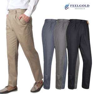[필골드] 남성 춘추 텍스 원턱 스판 면바지 HG804_