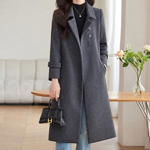 마감할인[블랙퀸] 카린 포버튼 플래킷 슬림핏 롱코트 blk002611