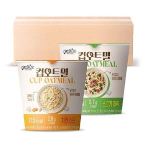 갤러리아_팔도 컵오트밀 33g 2종 혼합 6개 (소고기 미역 3 + 치킨 스프 3)