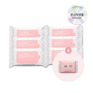 [질경이] 부드러운 엠보싱 원단의 휴대용 여성청결제 페미닌 티슈(10매입) x6개