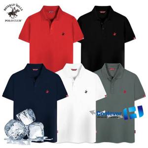 [진마니아][비버리힐즈폴로클럽] 남여공용 기능성 쿨에버 스판 반팔 카라 티셔츠