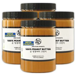 [순땅콩버터] 순 땅콩버터 크런치 500g X 4개 무첨가 100%