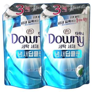 다우니 세탁세제 1.4L 리필 냄새 딥클린 프레시클린 x2개