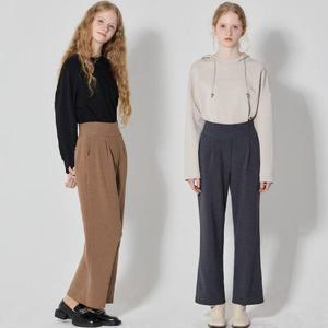 [르오트(LeOT)] 슬림와이드핏 더블기모 밴딩팬츠 (3종택일)-사이즈 55~99까지