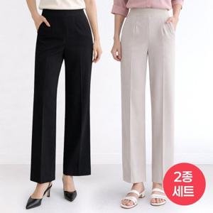 ★2종세트★여성 세미와이드핏 군살커버 매직터치 슬랙스 2종