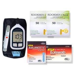 GC녹십자MS 국민첵 혈당계+시험지100매+침100개+솜100매 혈당측정기