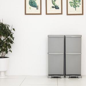 [가담다] 스탠드 페달형 분리수거함 1+1 (대용량)