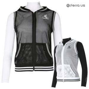 여성 여름 골프웨어 골프 배색 후드 데일리 망사 조끼 190523W20