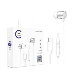 스마트텍 USB C 타입 스테레오 이어셋 화이트 C100 통화 음악 마이크이어폰 휴대폰이어폰 블루투스이어폰