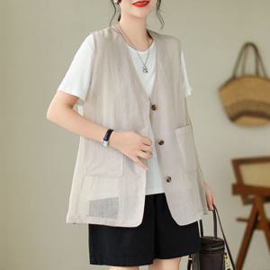 아이우먼 데일리망사포켓베스트 YNR090M406 빅사이즈