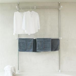 생활백과 행거형 접이식 베란다 빨래건조대 2단