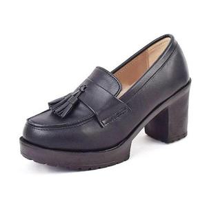 [세자매]여성 테슬로퍼 7cm 키높이 펌프스 발편한 통굽구두