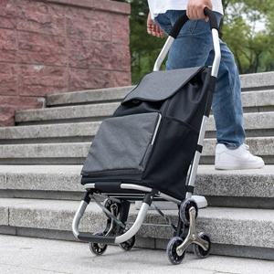 장바구니 카트 접이식 장바구니 캐리어 계단오르기 바퀴 블랙 F619