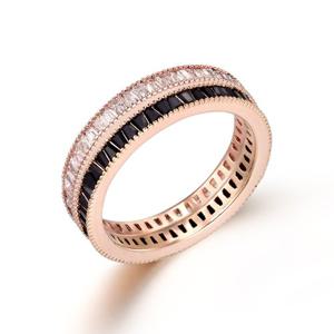 [엘르주얼리] 화이트 블랙 스톤 레이어드 반지 ELBRWR146