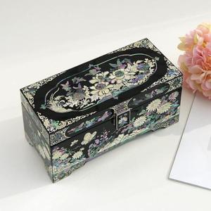 [박씨상방] 고급 목단나비 8치 나전 문갑형 2단보석함