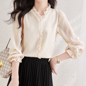 [블랙퀸] 엘아로 레이스카라 블라우스 blk003953