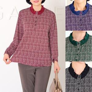 [엄마옷 로즈맘] 현준프릴넥반오픈티셔츠