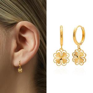 골드앤 14K 소프트 클로버 귀걸이