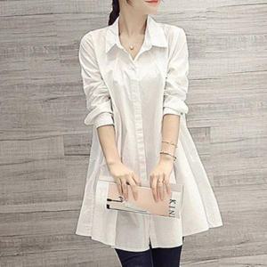 [엄지척]여자 화이트 롱 셔츠 원피스 A라인 힙커버 긴 남방_19643713_667501