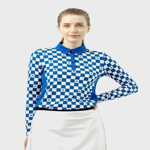 [스팍스골프](본사) [스팍스]여성 로고 체크보드 긴팔 카라 티셔츠 SO1LTS102