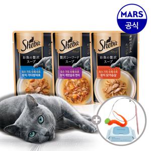 쉬바 수제 수프 24개 골라담기+고양이낚시대+베베숲물티슈1팩