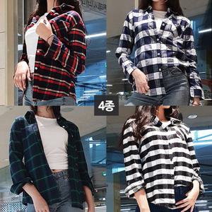 여성용 긴팔 체크셔츠모음(4종)