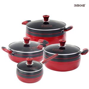 키친아트 신비 인덕션냄비 경질 냄비세트 4종B 편18+양24+전24+곰28