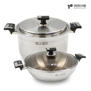 [BJ] 키친아트 금상첨화 인덕션냄비 스텐 냄비세트 2종V 곰28+전골28