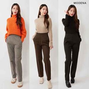 ★타임특가★ [H2.모데나] 도톰기모 이중직 와이드밴딩 팬츠 3종 택1