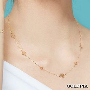 12시이전당일출고 [골드피아] 14K 클로버 스테이션 목걸이