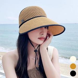 [XBK8H677_48]모자 m장식 썬캡 니트 선캡 햇빛가리개모자