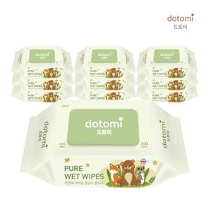[평량 55g/캡형]도토미 퓨어 초순수 물티슈 100매입(10팩)
