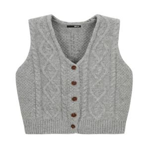 [비엔엑스]V넥 케이블 울 심플 니트 베스트 (BX3VT001L0)