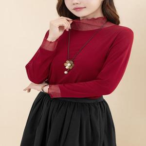 [디얼마미][디얼마미] 일랑 도트 시스루 반목티 /마담 미시 중년 여성 빅사이즈 40대 50대