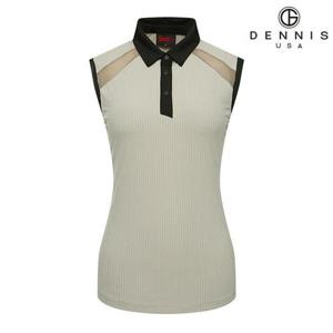 [데니스골프][DENNIS] 여성)골지배색 민소매티셔츠_NAMMLTN553